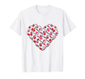 Heart Shaped Soccer Ball Pattern T-Shirt - Aesthetic Graphic for Adults