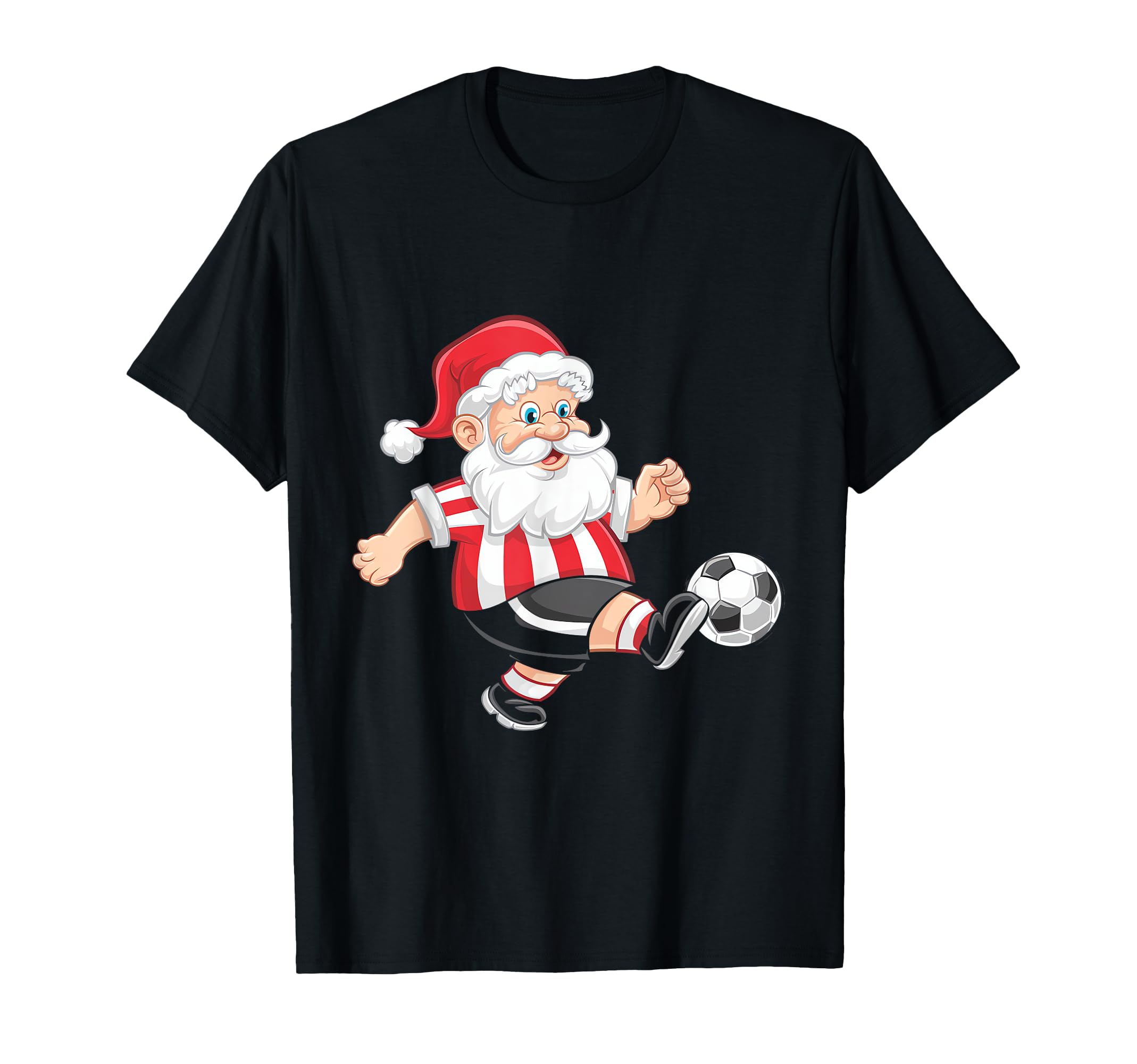 Santa Playing Soccer T-Shirt - Custom Art Print Unisex