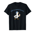 Off To Watch Soccer Duck Bubble Tea Art T-Shirt - Graphic Print Unisex