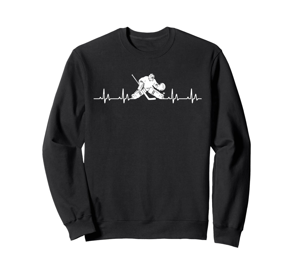 Hockey Goalie Heartbeat Hockey Sweatshirt - Custom Art Print for Adults