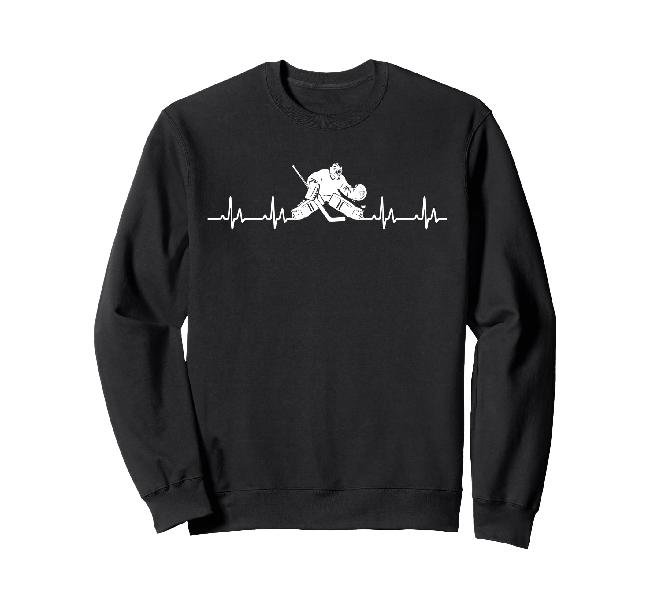 Hockey Goalie Heartbeat Hockey Sweatshirt - Custom Art Print for Adults