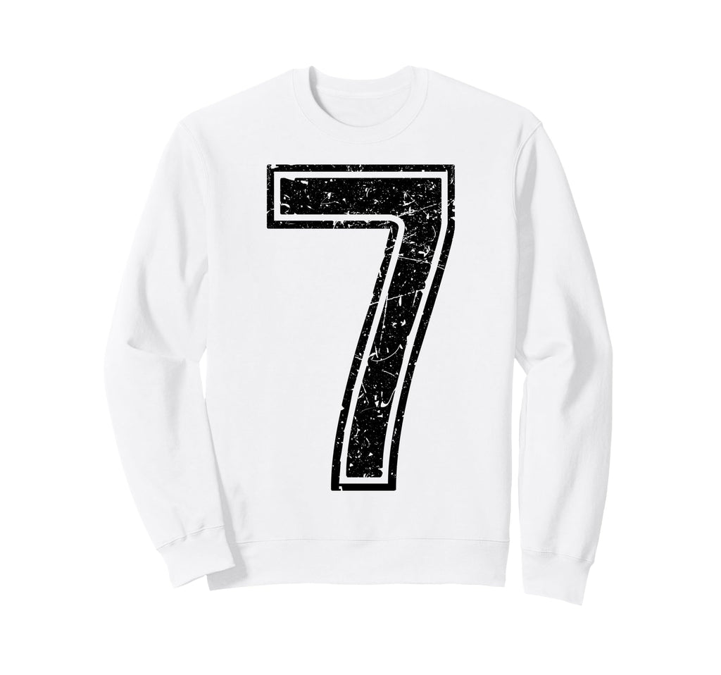 Number 7 Black Sports Team Sweatshirt - Novelty Apparel Unisex