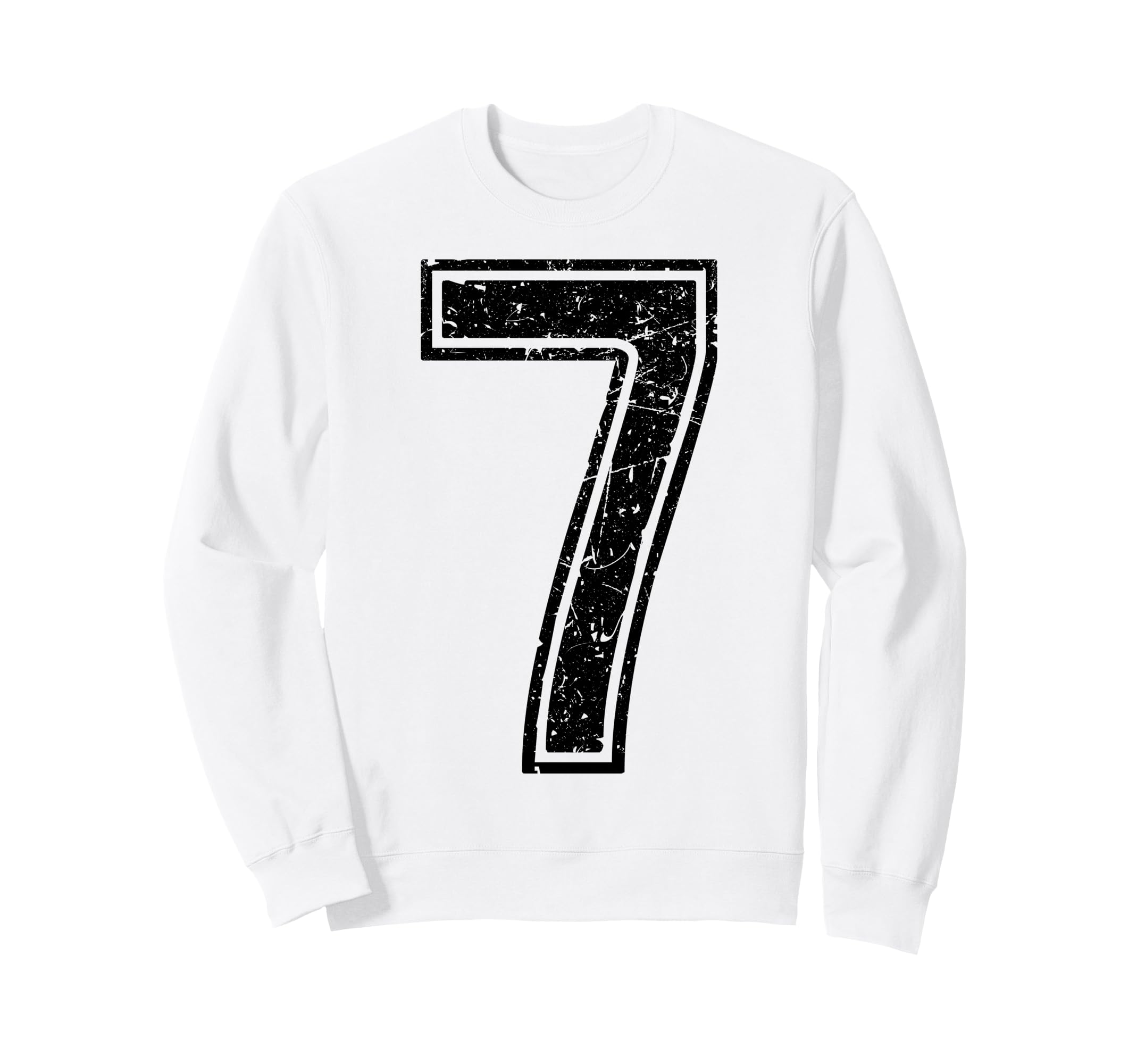 Number 7 Black Sports Team Sweatshirt - Novelty Apparel Unisex