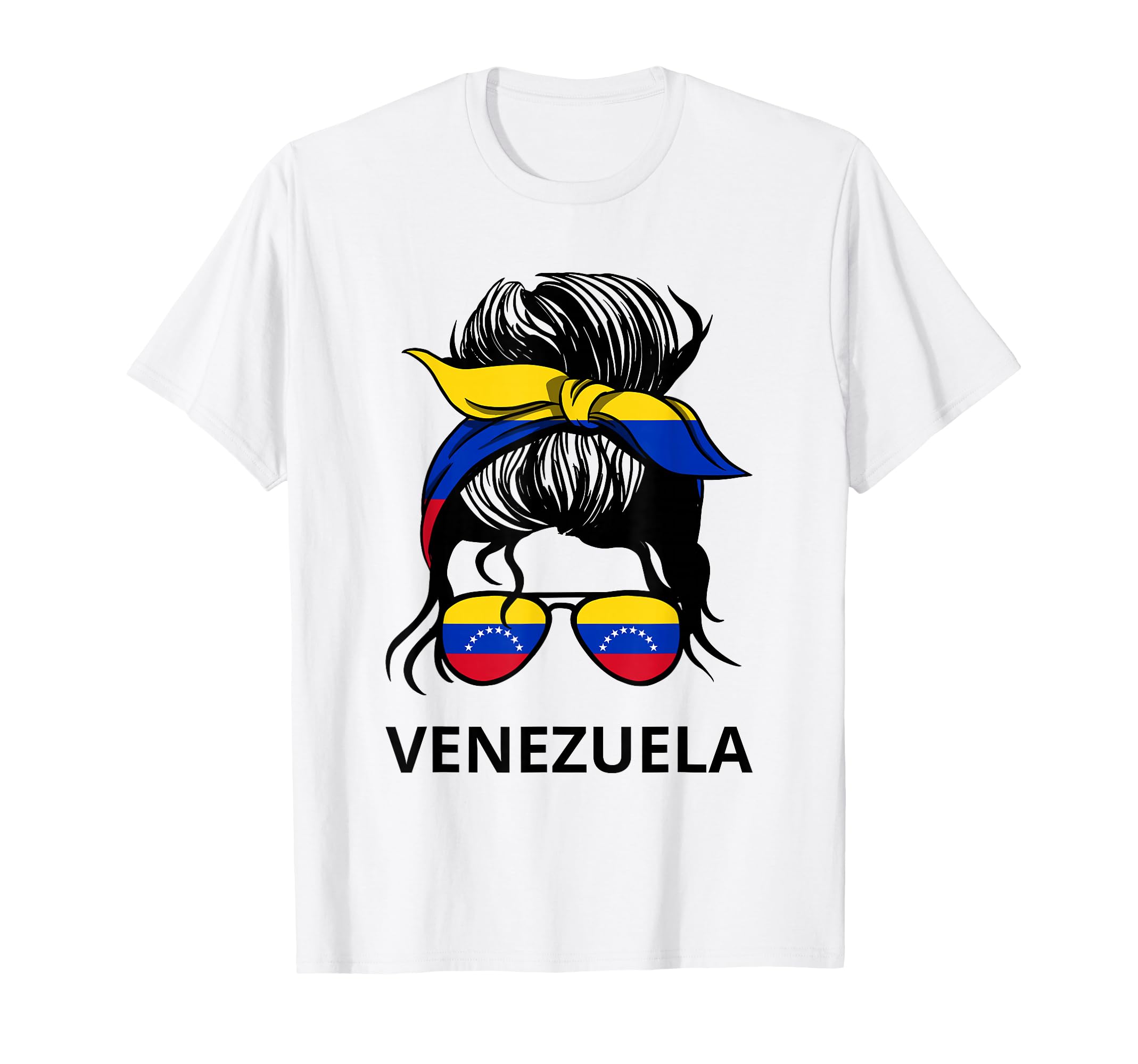 Messy Bun Venezuela Pride Latina T-Shirt - Aesthetic Graphic Men Women