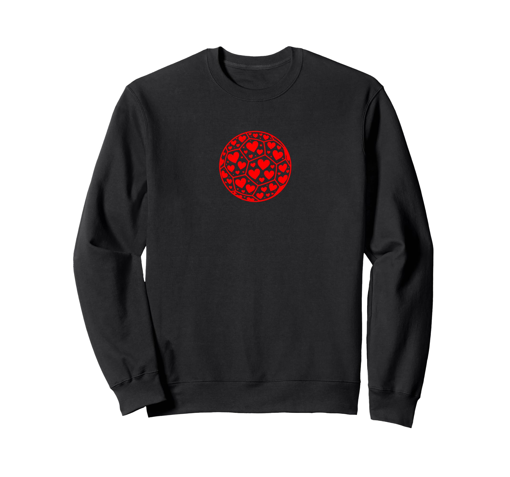 Valentines Day Heart Soccer Ball Sweatshirt - Custom Art Print Unisex