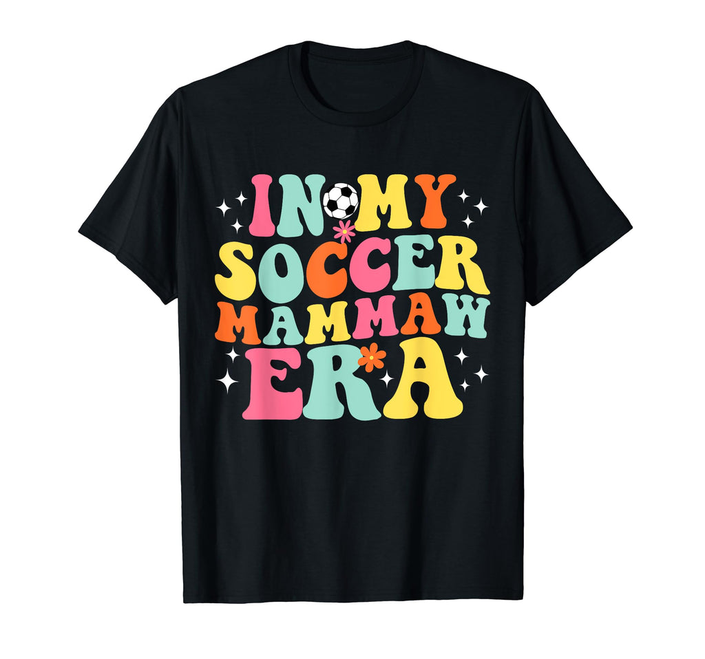My Soccer Mammaw Era Game Day Groovy T-Shirt - Minimalist Print for Adults