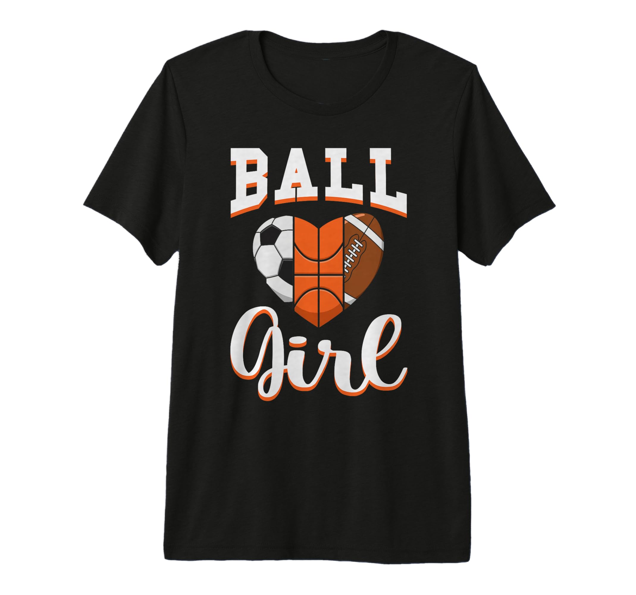Ball Sports Heart Soccer Basketball T-Shirt - Custom Art Print Men Women