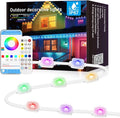 50ft Permanent Outdoor Lights for House, IP67 Waterproof RGB+IC LED Eaves Lights, 54 Scene Modes Outdoor Lighting for Christmas Garden Party Holiday Decorations, with App/Remote Control