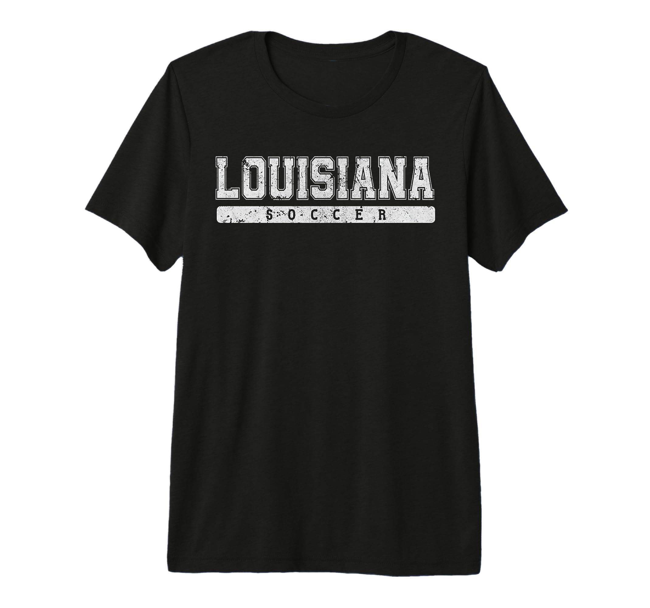 Louisiana Soccer White Text Tri Blend T-Shirt - Streetwear Style Men Women