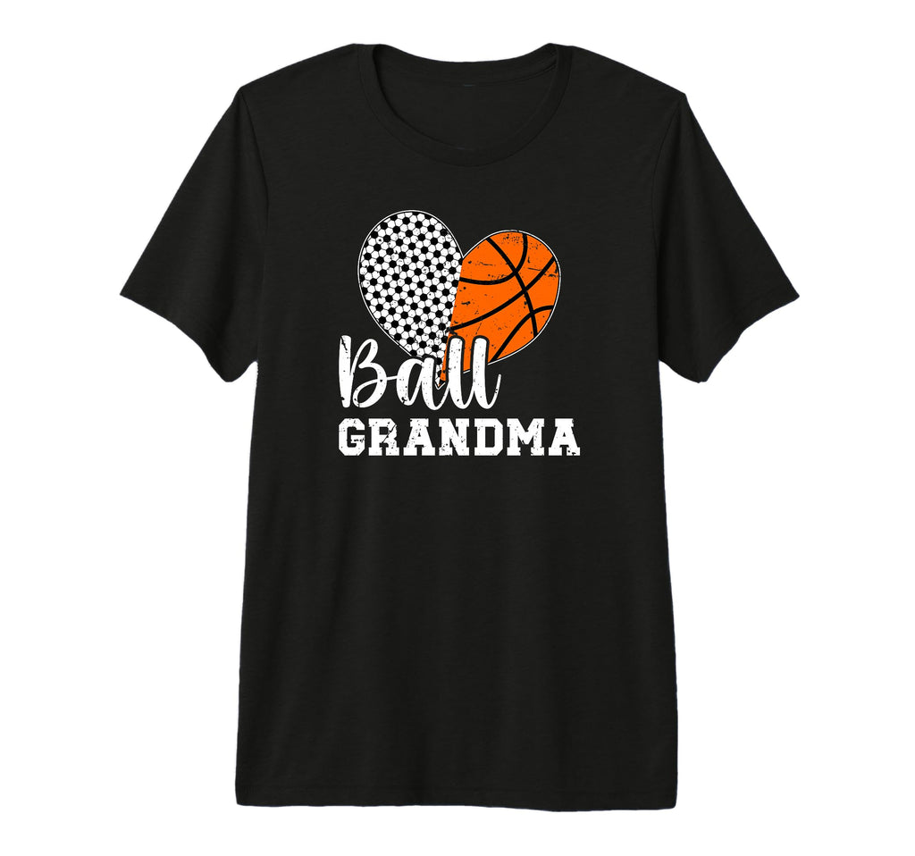 Ball Grandma Heart Soccer Basketball T-Shirt - Streetwear Style for Adults