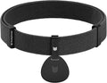 Safety Cat Collar and ID Tag Set, Elastic Quick Release Non Breakaway Collar, Personalized Aluminum Engraved Pet Name Tag, Lightweight for Kitten Small Large Cats (Midnight Black-M, Pocket)
