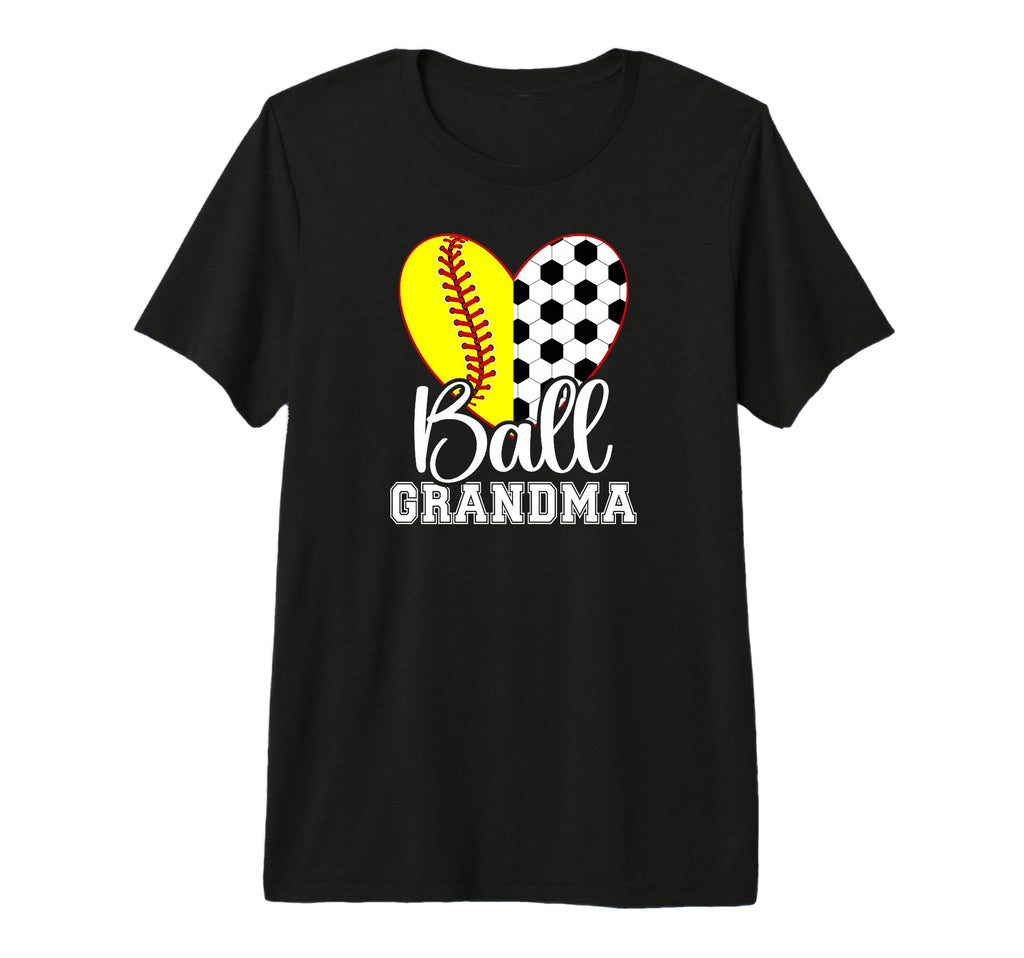 Ball Grandma Heart Soccer Softball T-Shirt - Novelty Apparel Men Women