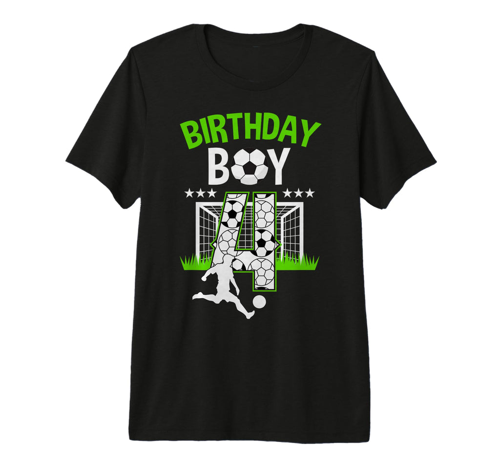 Birthday Soccer 4 Year Old Who Loves T-Shirt - Aesthetic Graphic Men Women