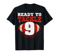 Football 9Th Birthday Player Tackle Team T-Shirt - Minimalist Print Unisex