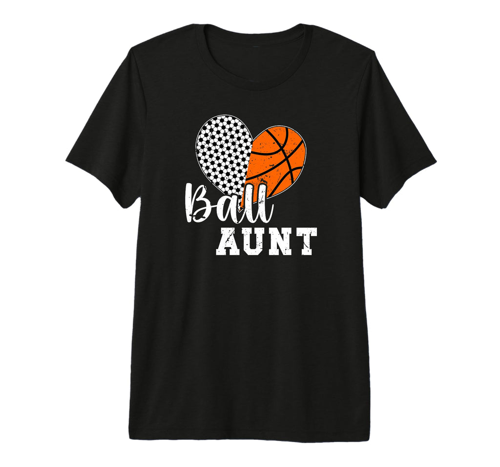 Ball Aunt Heart Soccer Basketball T-Shirt - Aesthetic Graphic for Adults