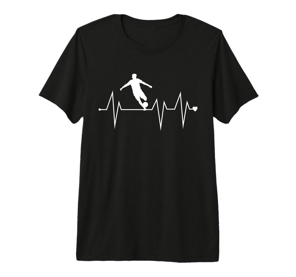Funny Soccer Player Heartbeat Heart Pulse T-Shirt - Novelty Apparel Unisex