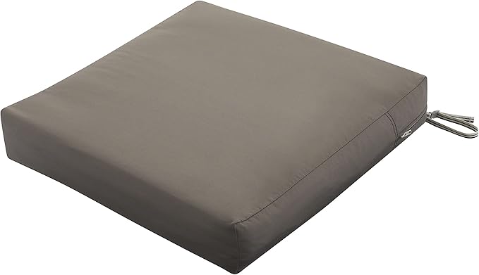 Classic Accessories Ravenna Water-Resistant Patio Lounge Chair/Loveseat Cushion, 25 x 27 x 5 Inch, Dark Taupe