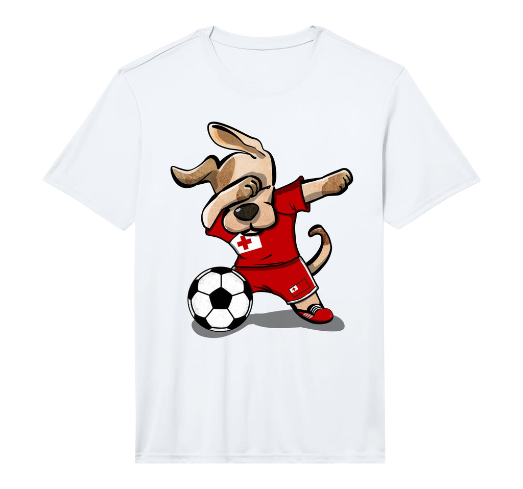 Dog Dabbing Soccer Tonga Jersey T-Shirt - Fun Novelty Design Men Women