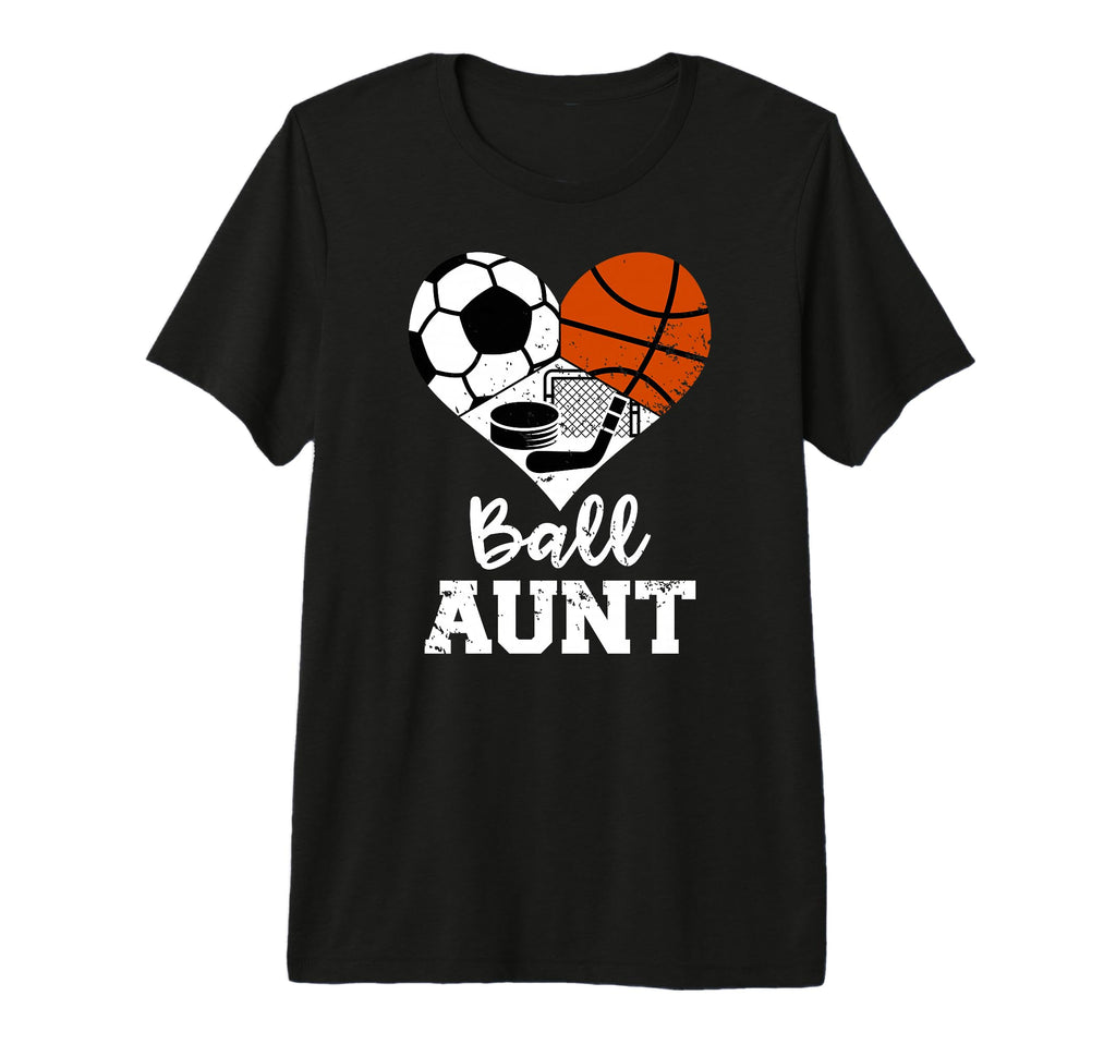 Ball Aunt Heart Funny Soccer T-Shirt - Fun Novelty Design Unisex