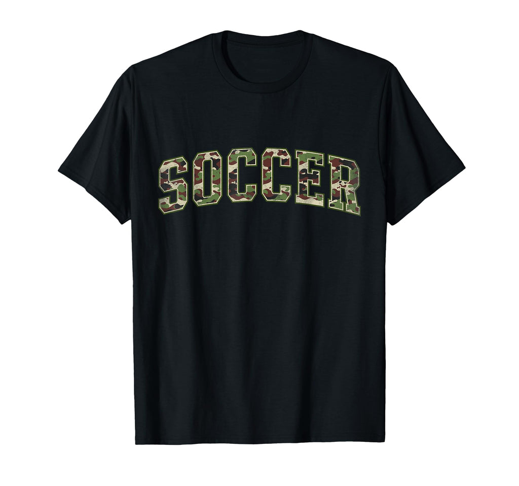 Camo Soccer Camourflage Varsity Text T-Shirt - Graphic Print Men Women