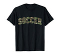 Camo Soccer Camourflage Varsity Text T-Shirt - Graphic Print Men Women