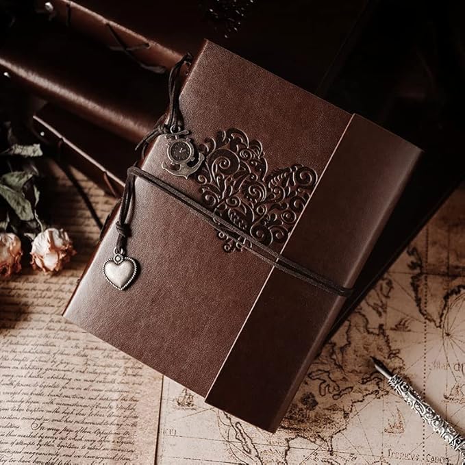 Photo Album 4x6 160 Photos, Leather Photo Albums with Writing Space With 30 Writing Paper, Travel Family Wedding Kids Graduation Ultrasound Baby Picture Album Scrapbook Photo Album