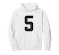 5 White Number 5 Sports Fan Soccer Hoodie - Streetwear Style Men Women