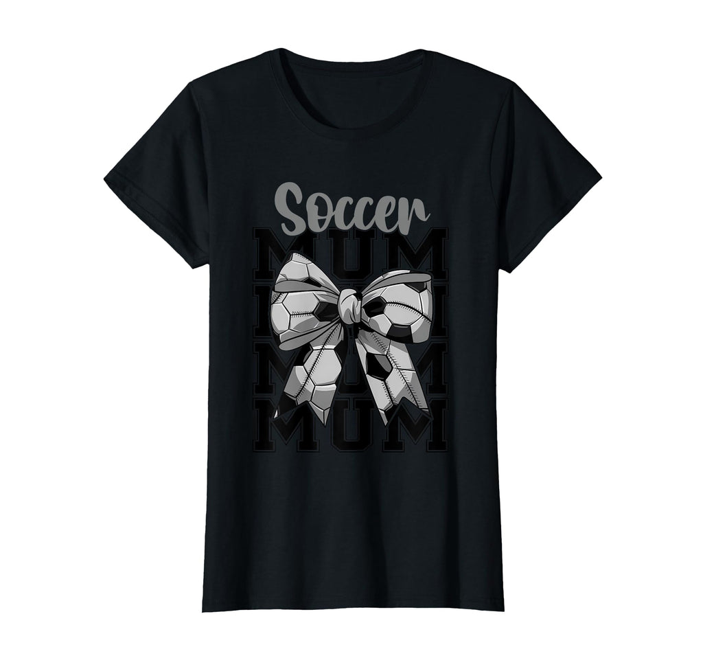 Soccer Mum Coquette Bow Biggest Fan Sport T-Shirt - Unique Graphic Unisex