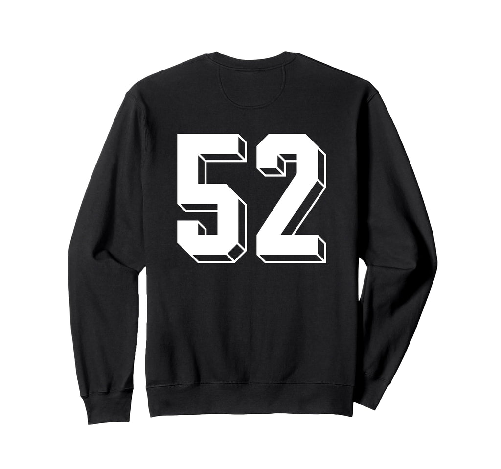 Number 52 Backside 80S 90S Team Sweatshirt - Unique Graphic Men Women