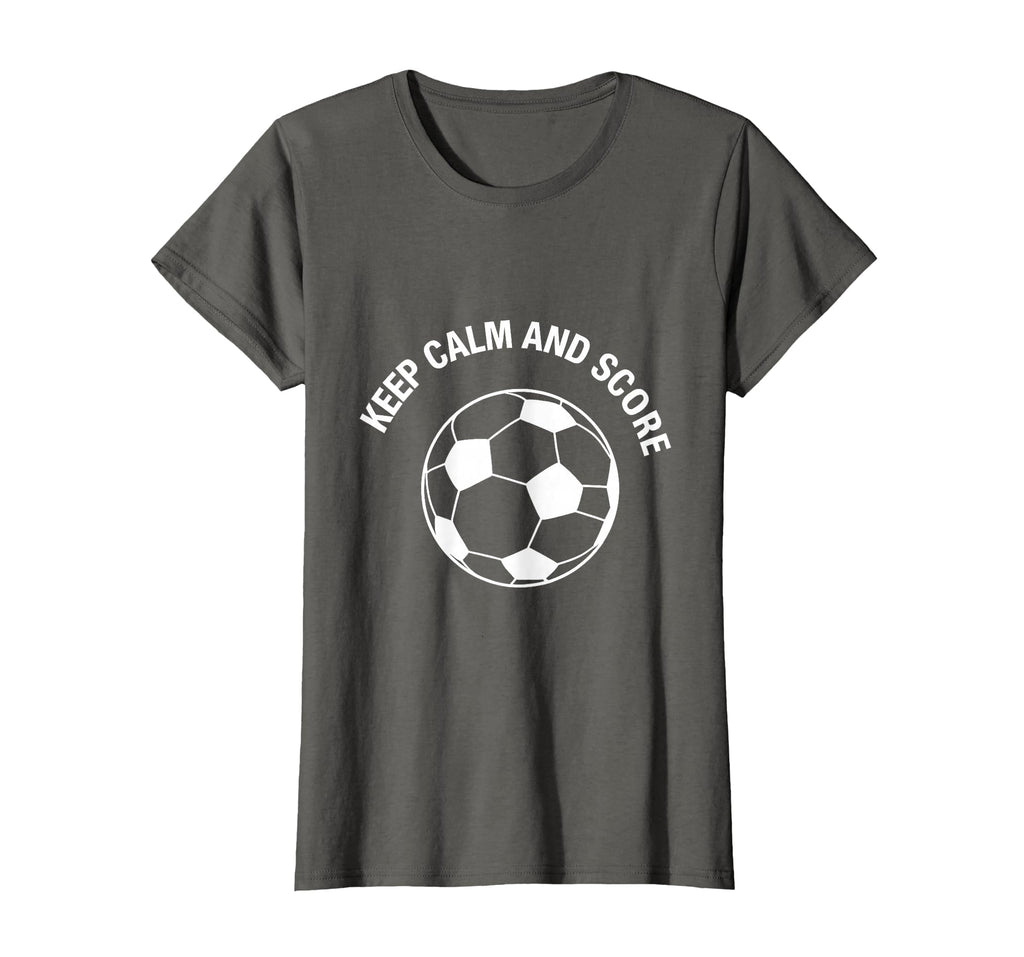 Keep Calm And Score Soccer Fan T-Shirt - Minimalist Print Unisex