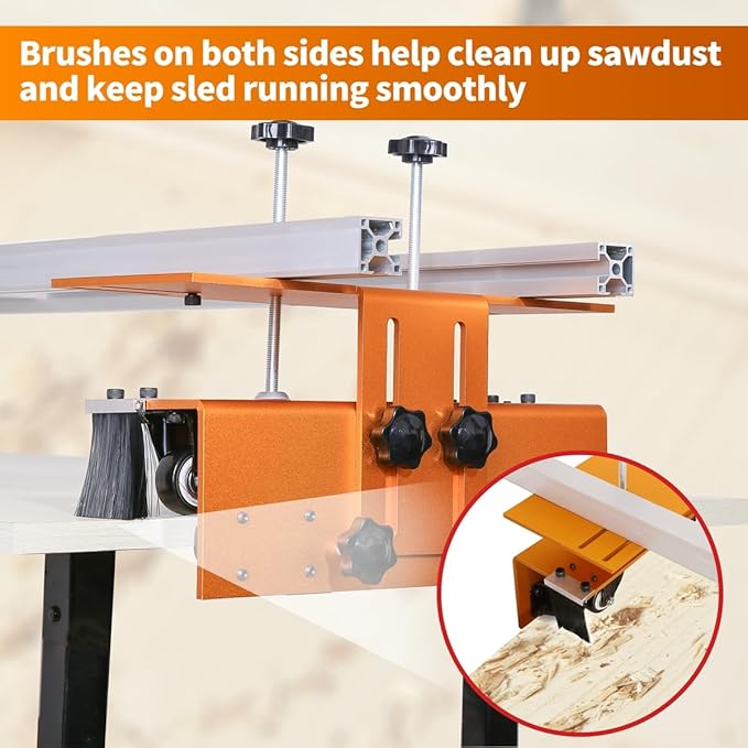 Router Sled, Slab Flattening Jig, 58 inches Router Sled for Flattening Slabs,Adjustable Trimming Planing Machine for Woodworking
