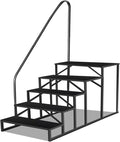 RV Stairs 5 Step, RV Steps Anti-Slip, Hot Tub Steps with Handrail, 660 lbs Hot Tub Steps Step Ladder for 5th Wheel RV, Mobile Home Stairs, REL-0402