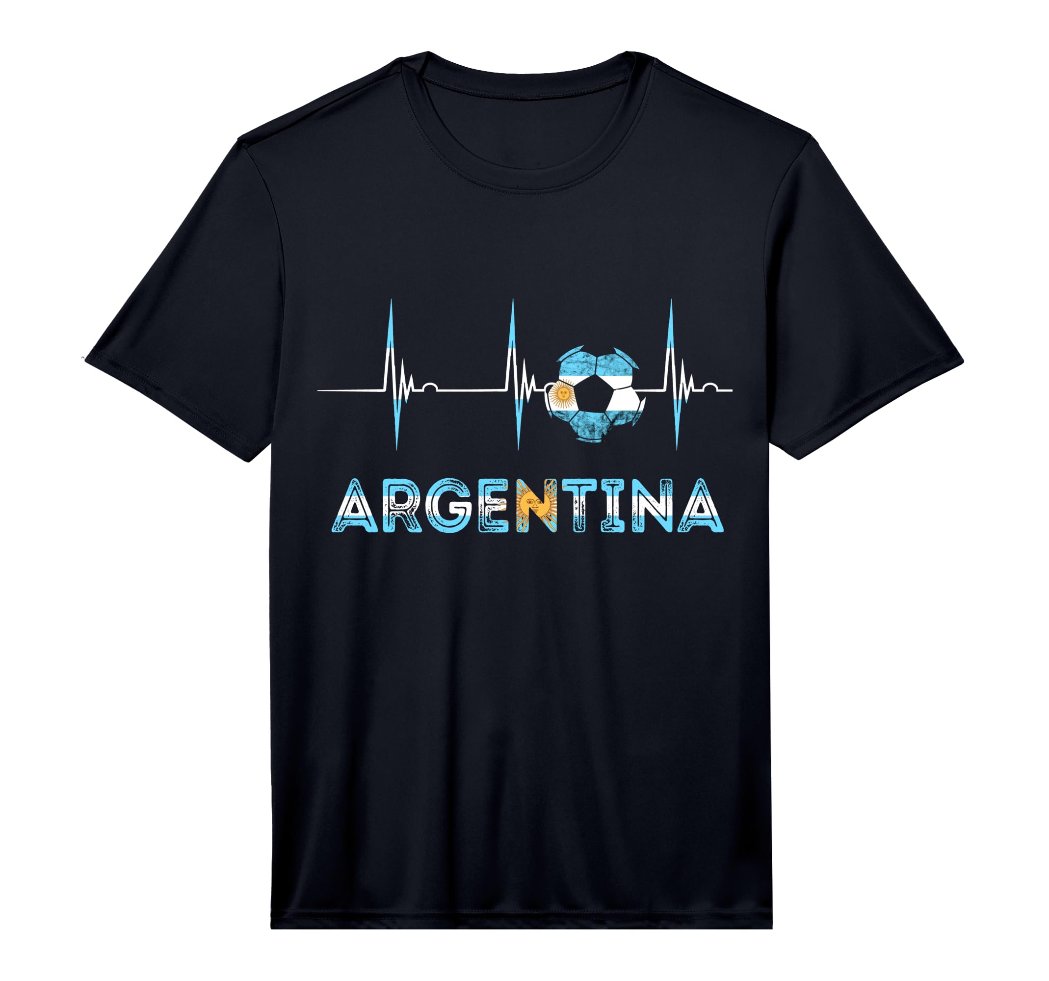 Argentinian Pride Heartbeat Ekg T-Shirt - Custom Art Print for Adults