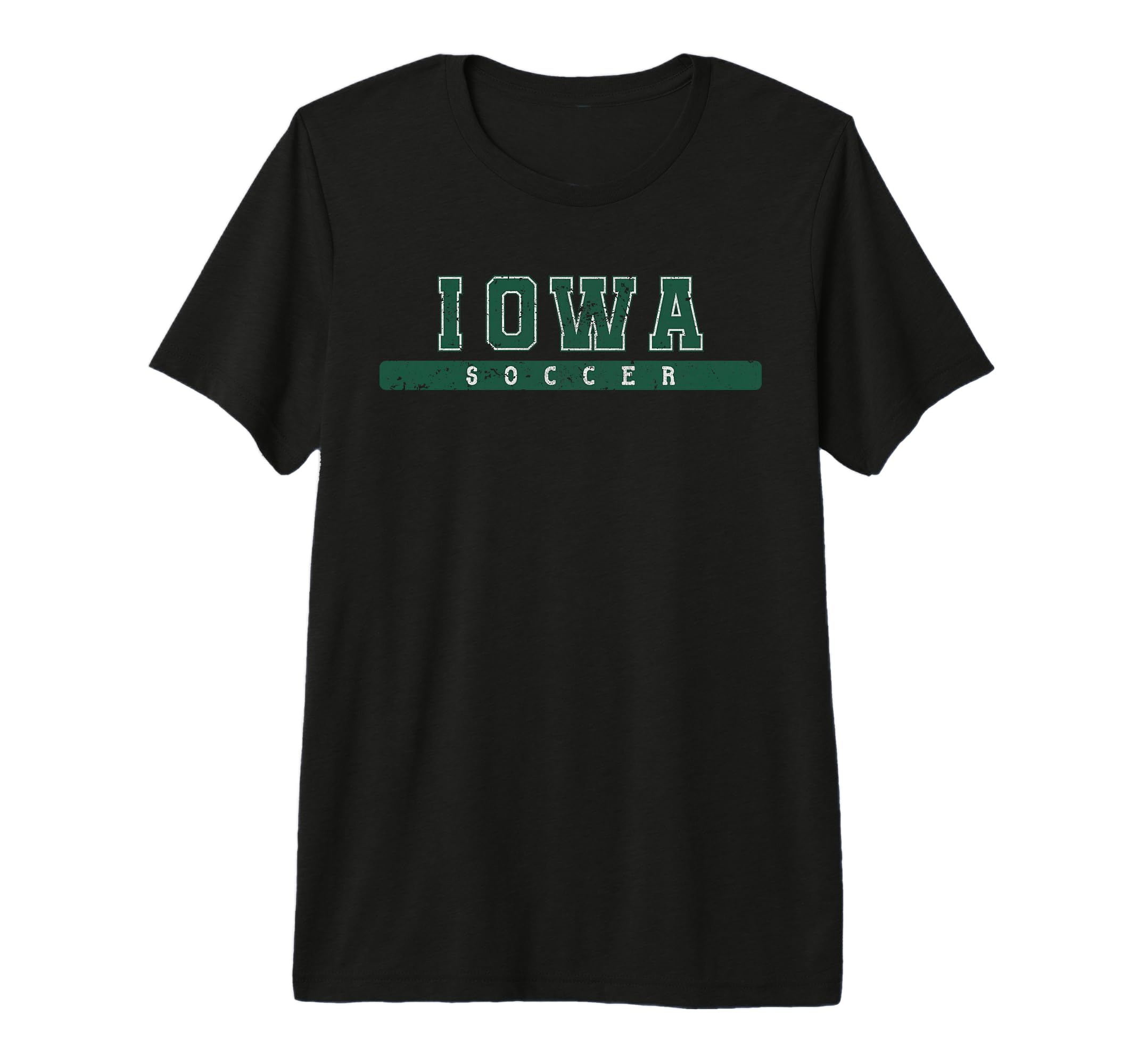 Iowa Soccer Green Text Tri Blend T-Shirt - Graphic Print Men Women