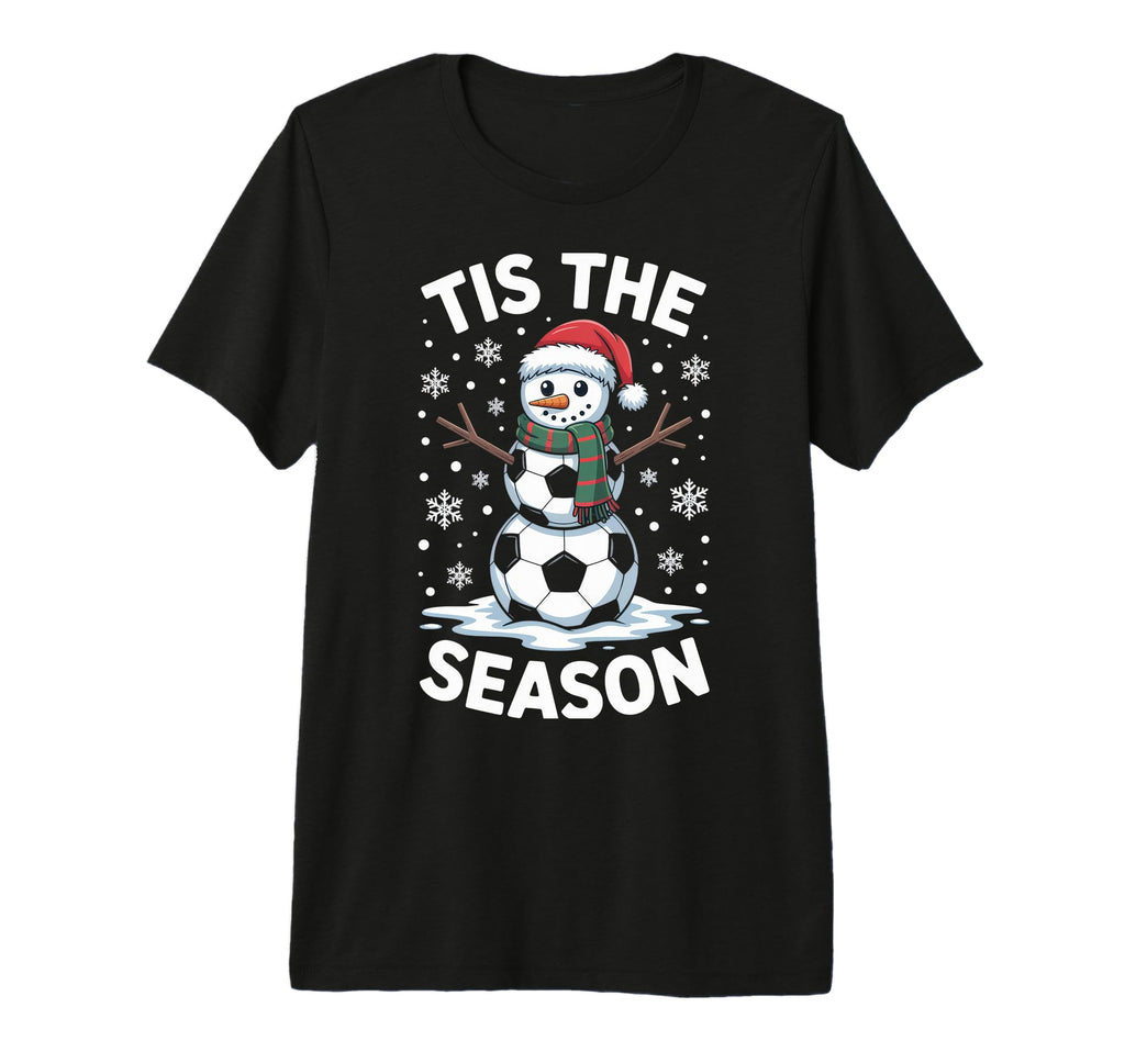Tis Season Snowman Soccer Player Fun T-Shirt - Unique Graphic for Adults