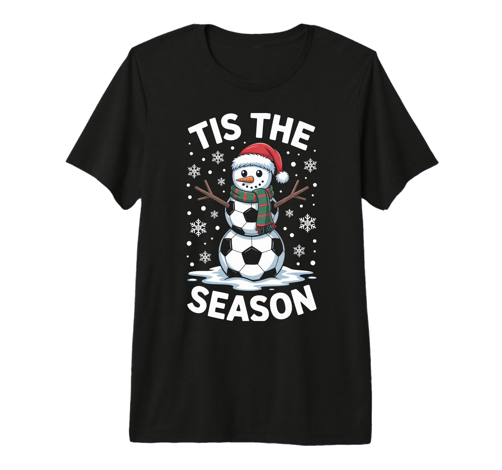 Tis Season Snowman Soccer Player Fun T-Shirt - Unique Graphic for Adults