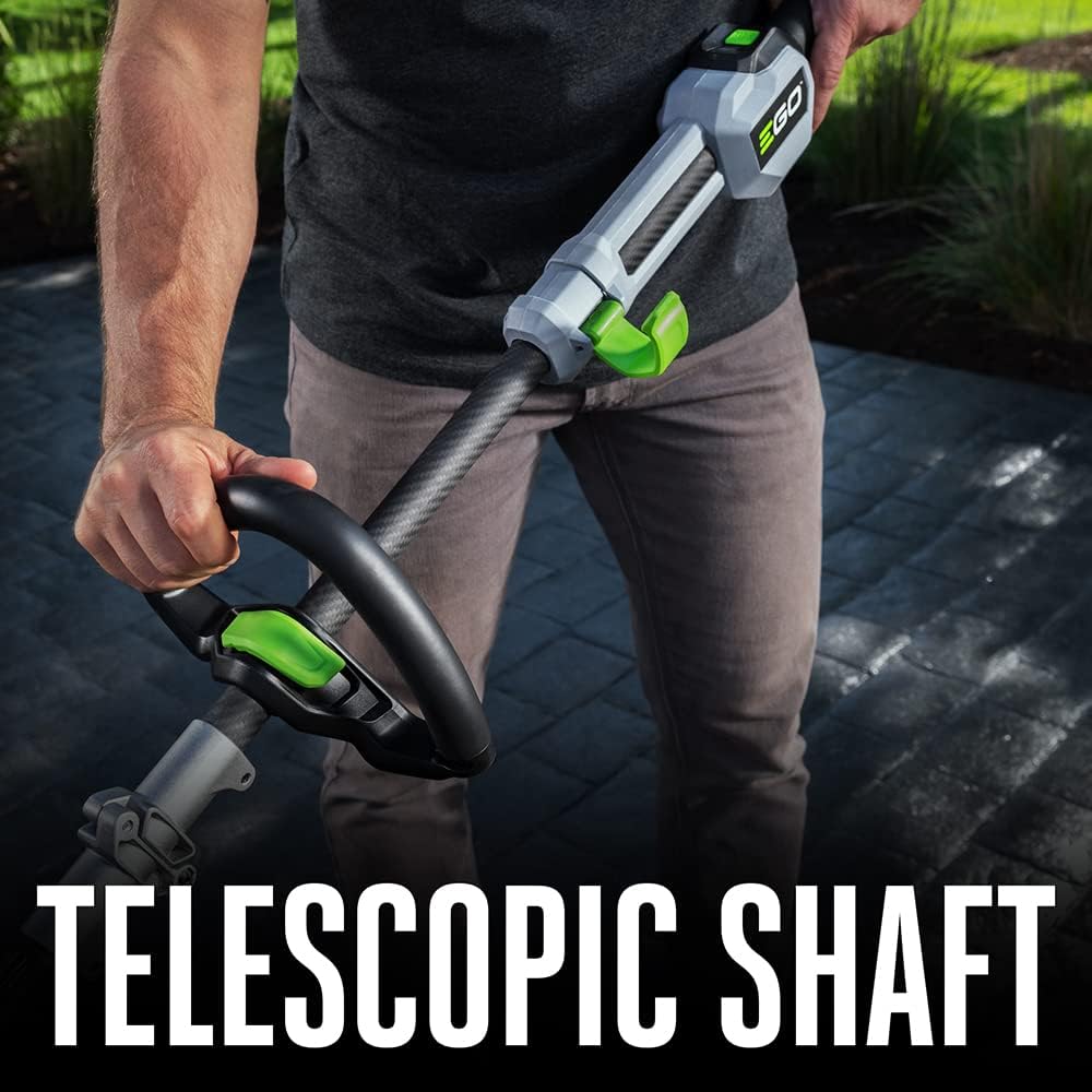EGO POWER+ String Trimmer, Battery Powered, 16" Trimmer for Weeds and Grass with POWERLOAD, LINE IQ, Telescopic Carbon Fiber Shaft, Includes 56V 4.0Ah Battery and Charger - ST1623T