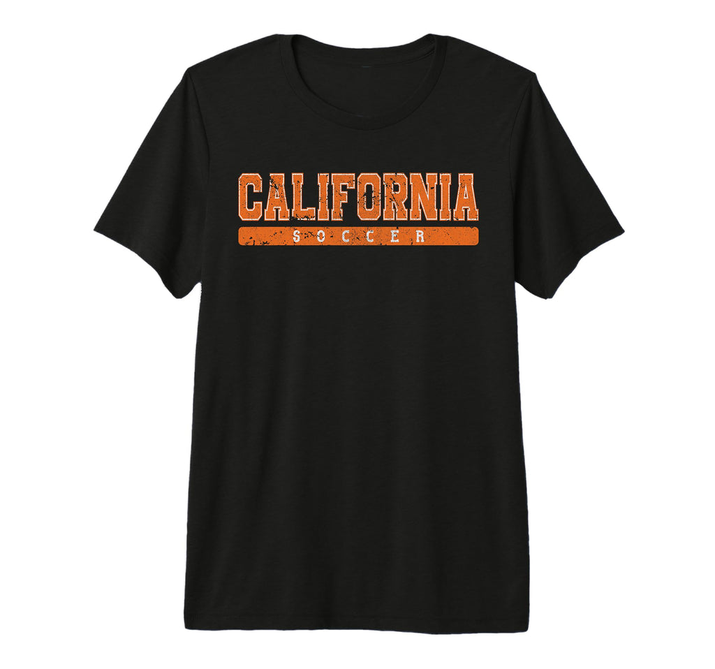 California Soccer Orange Text Tri Blend T-Shirt - Aesthetic Graphic Unisex