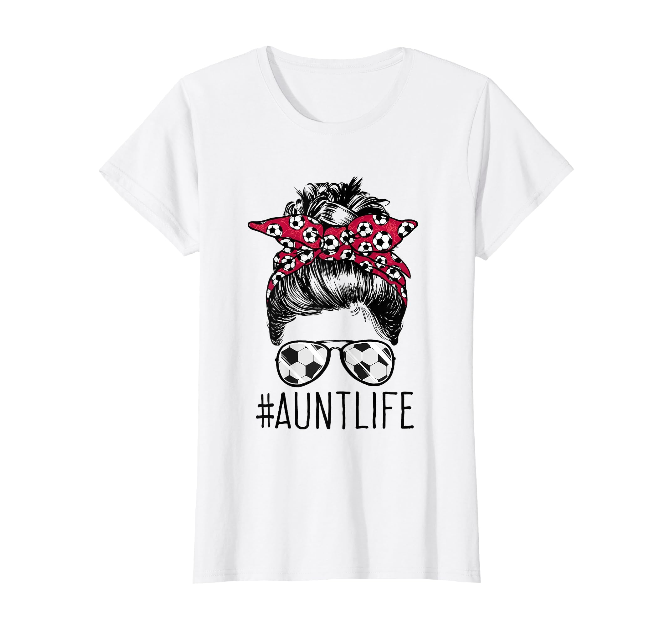Aunt Life Soccer Auntie Mothers Day T-Shirt - Custom Art Print for Adults
