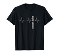 Line Art Heartbeat Line Soccer Pulse T-Shirt - Streetwear Style Unisex