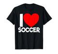 I Love Soccer Red Heart Soccer Lover I T-Shirt - Minimalist Print Unisex