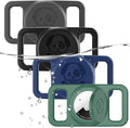 4 Pack Waterproof AirTag Dog Collar Holder Compatible with Apple AirTag, Silicone Hidden Loop Holder for Airtag Tracker, Anti-Lost Dog Collar Air Tag Accessories(Gray,Black,Blue,Dark Green)
