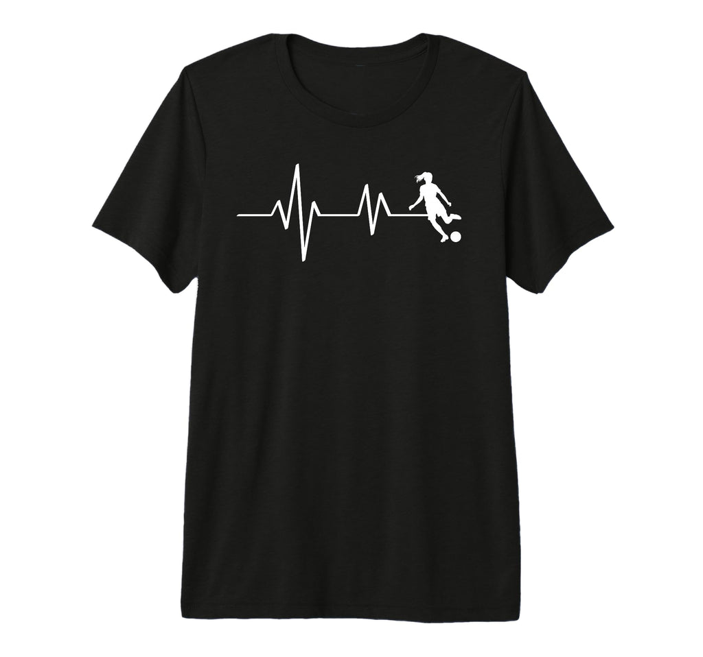 Soccer Heartbeat Ecg Football Tri T-Shirt - Fun Novelty Design Men Women