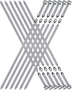 Large Metal Skewers For Grilling Shish Kebab Sticks 22 inch Skewers For Kabobs Flat Barbecue Skewer Stainless Steel Grill Stick for Meat, Chicken, Shrimp, Fruit, Vegetables(12PCS)