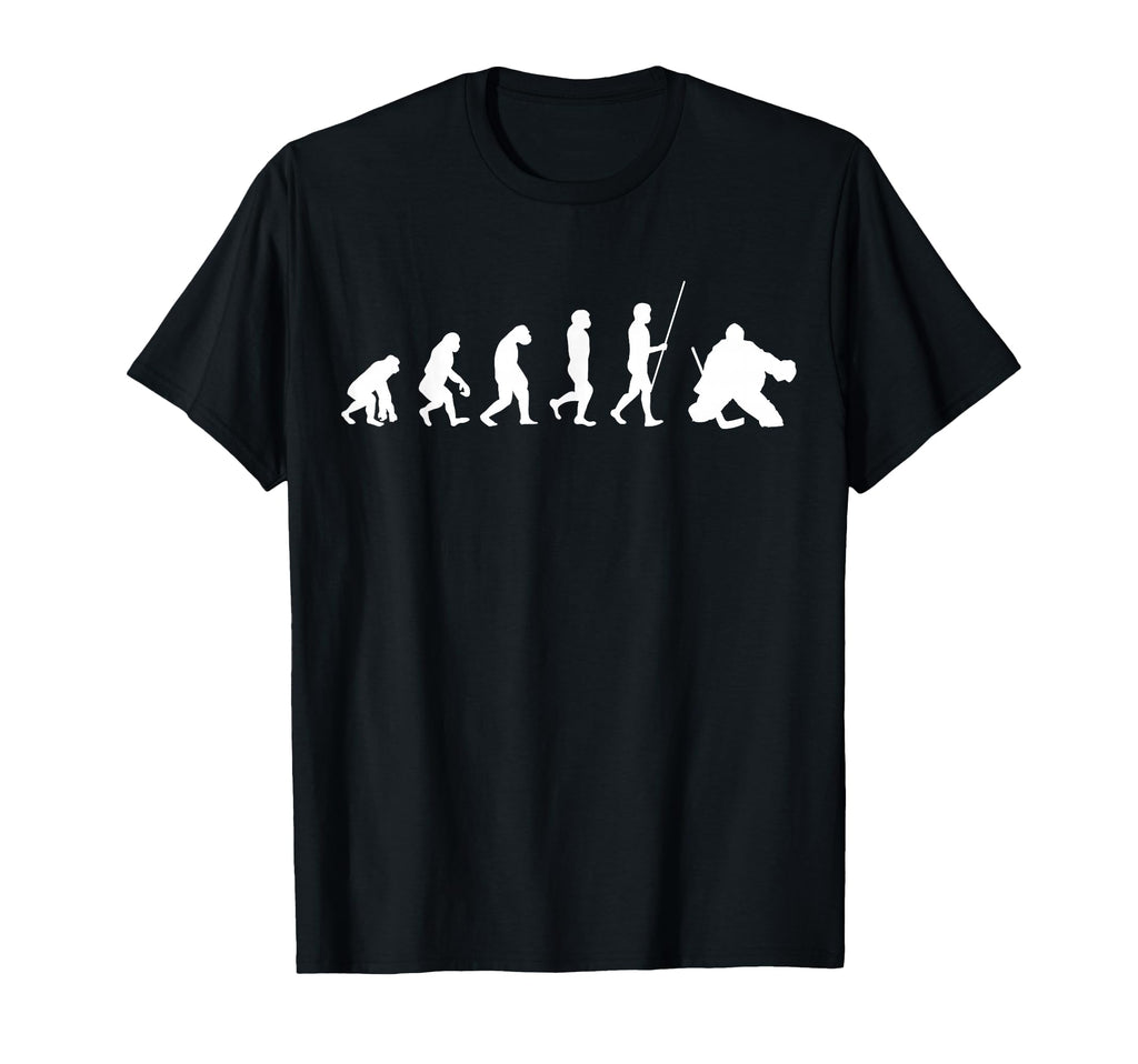 Ice Hockey Goalie Goal Keeper Evolution T-Shirt - Custom Art Print Unisex