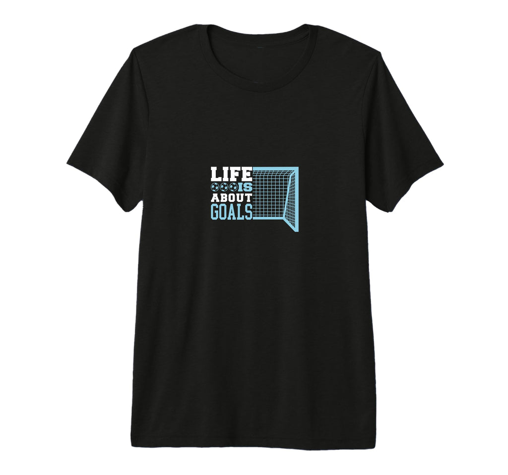 Life Is About Goals Soccer Tri Blend T-Shirt - Trendy Graphic Unisex