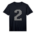 Number 2 Checkered Number T-Shirt - Aesthetic Graphic for Adults