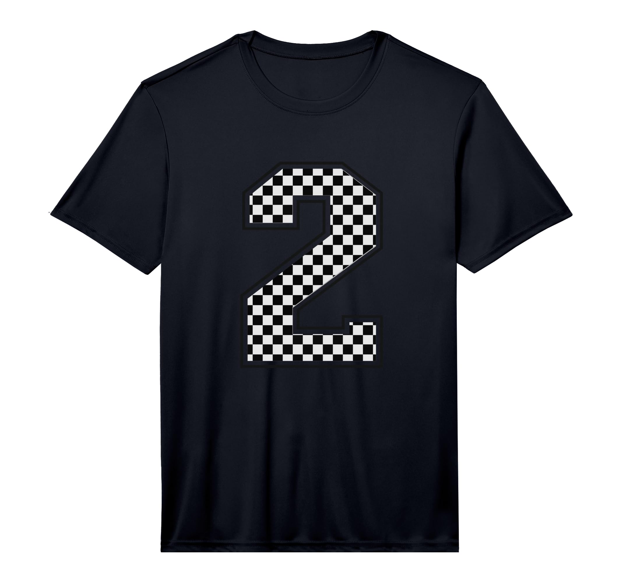Number 2 Checkered Number T-Shirt - Aesthetic Graphic for Adults