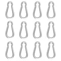 12PCS M5 Spring Snap Hook Carabiner, Heavy Duty Galvanized Steel Carabiner Clip, 220LBS Holding Capacity Spring Clips for Hammock Swing Outdoor Travel
