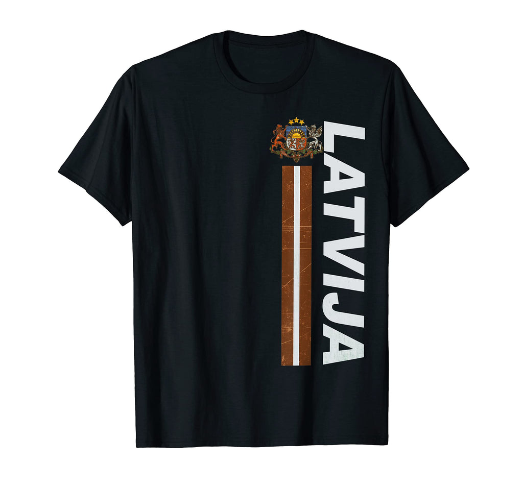 Latvia Soccer National Pride Distressed T-Shirt - Trendy Graphic Unisex